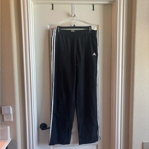 Adidas Black and White Track Pants with Iconic Stripes